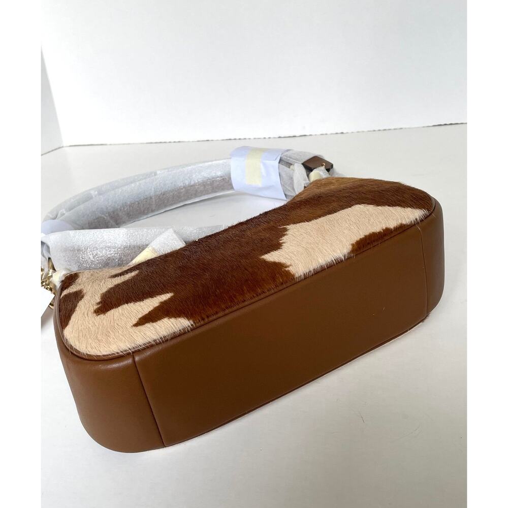 Coach Teri Cow Print Haircalf Shoulder Bag CDW45 Crossbody G - Picture 8 of 13
